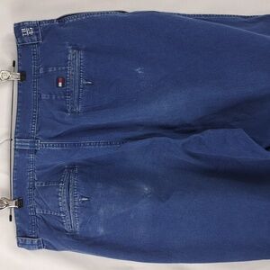 Vintage Tommy Hilfiger flat front baggy straight leg casual Men's 36/32 blue pan